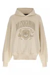 Dolce & Gabbana Beige Embroidered Hoodie In Cream
