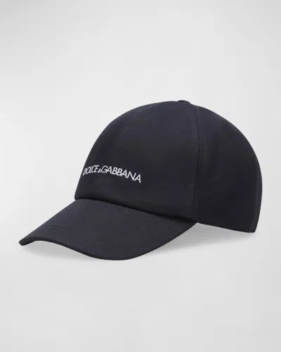Dolce & Gabbana Men's Embroidered Logo 6-panel Baseball Cap In Dark Blue
