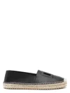 Dolce & Gabbana Logo-embossed Leather Espadrilles In Black