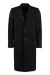 Dolce & Gabbana Wool Single-breasted Coat In Black