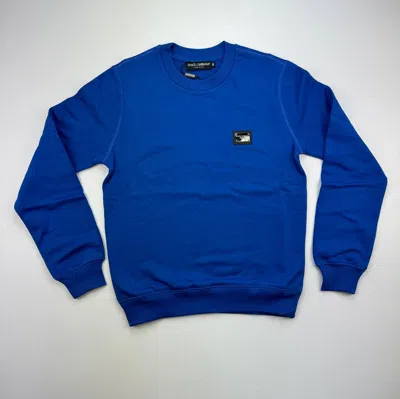 Pre-owned Dolce & Gabbana Men Essentials Logo Sweatshirt Long Sleeves Blue