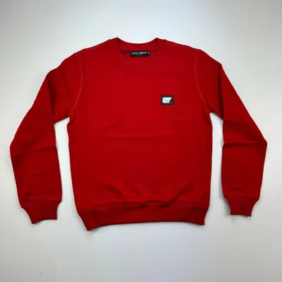 Pre-owned Dolce & Gabbana Men Essentials Logo Sweatshirt Long Sleeves Red