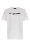 Dolce & Gabbana White Crewneck T-shirt With Logo Lettering Print On The Front In White