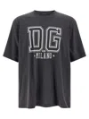 Dolce & Gabbana Men Flocked Print T-shirt In Gray