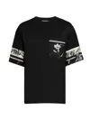 Dolce & Gabbana Cotton And Silk T-shirt With Print In Black
