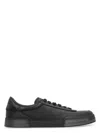 Dolce & Gabbana Gray Calfskin Portofino Yacht Sneakers In Nero