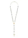 Dolce & Gabbana Sicily Rosary Necklace 18-carat Yellow Gold And Black Jades In Black