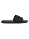 Dolce & Gabbana Black Sandals With Dg Logo Cut-out In Leather Man In Black