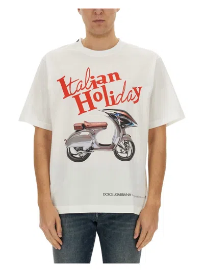 DOLCE & GABBANA MEN'S GRAPHIC PRINT T SHIRT