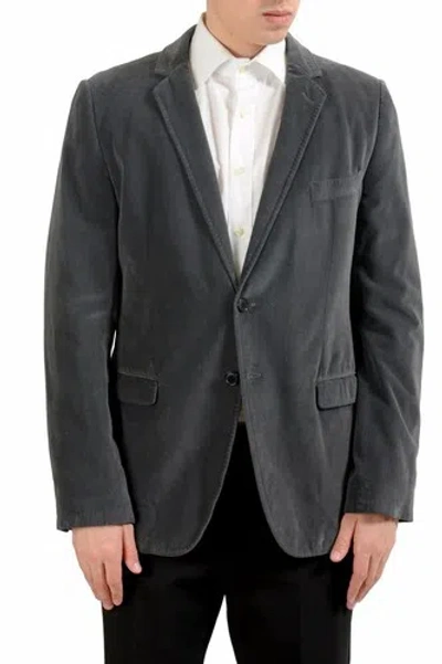 Pre-owned Dolce & Gabbana Men's Gray Velour Two Button Blazer Sport Coat Us 36 It 46