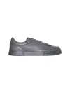 Dolce & Gabbana Gray Calfskin Portofino Yacht Sneakers In Black