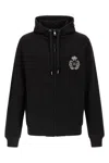 Dolce & Gabbana Hooded Sweater With Pockets And Ribbed Details In Black