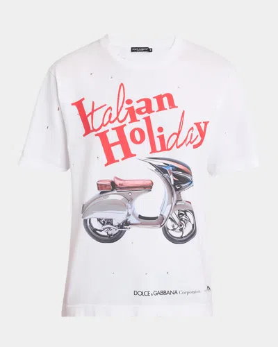 DOLCE & GABBANA MEN'S ITALIAN HOLIDAY GRAPHIC T-SHIRT