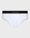Dolce & Gabbana Logo-waistband Low-rise Briefs In Opt. White