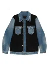 Dolce & Gabbana Denim-panelled Corduroy Jacket In Blue