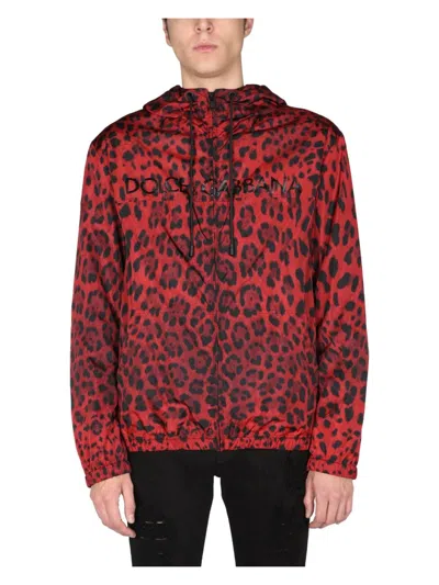 DOLCE & GABBANA MEN'S JACKET WITH ANIMAL PRINT