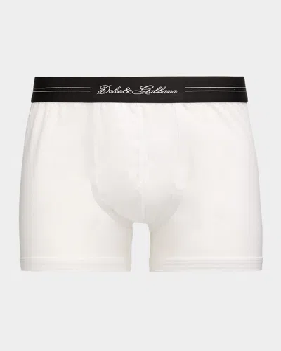 Dolce & Gabbana Men's Jersey Stretch Logo Script Boxer Briefs
