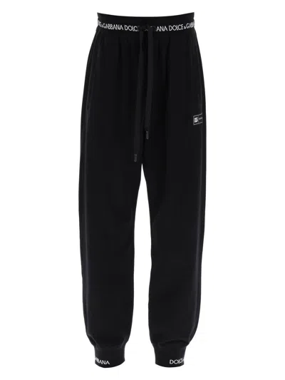 Dolce & Gabbana Jersey Sweatpants In Black