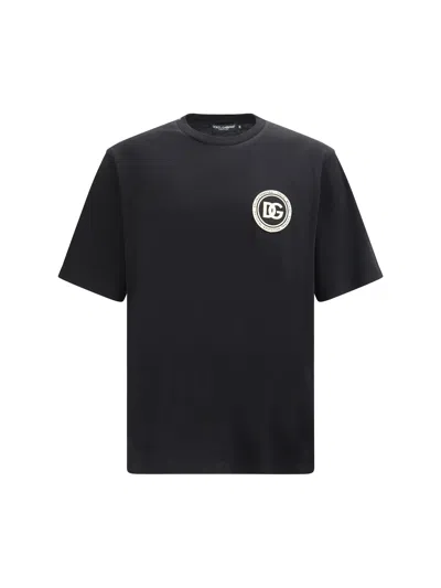 Dolce & Gabbana Men Jersey T-shirt With Patch In Black