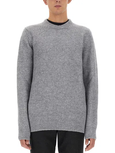 Dolce & Gabbana Men Jersey With Logo Plaque In Grey