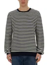 Dolce & Gabbana Jersey With Stripe Pattern In Black