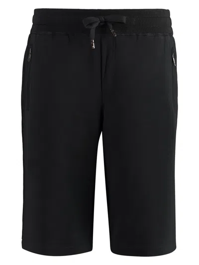 DOLCE & GABBANA MEN'S JOGGING BERMUDA SHORTS WITH LOGO PLAQUE