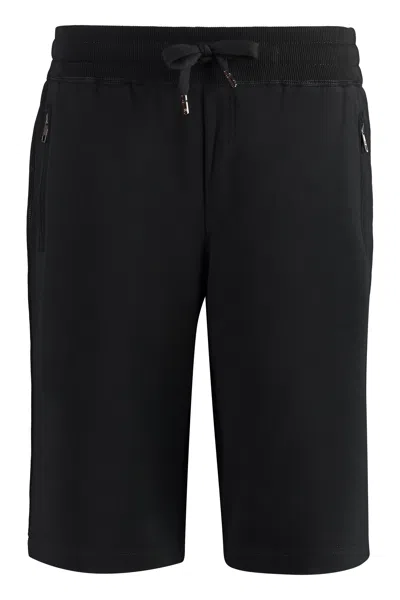 DOLCE & GABBANA MEN'S JOGGING BERMUDA SHORTS WITH LOGO PLAQUE
