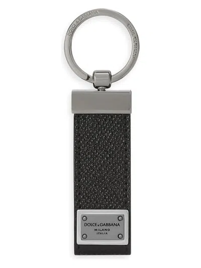 DOLCE & GABBANA MEN'S KEYCHAIN WITH LOGOED LABEL