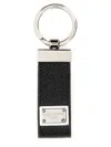 Dolce & Gabbana Men Keychain With Logoed Label In Black