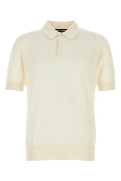 Dolce & Gabbana Logo-embroidered Polo Shirt In White