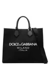 Dolce & Gabbana Large Rubberized Logo Top Handle Bag In Black
