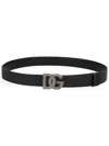 Dolce & Gabbana Black Belt With Logo Plaque On The Front In Leather Man In Black