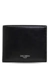 Dolce & Gabbana Black Card Holder With Logo On Front In Leather Man In Black