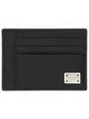 Dolce & Gabbana Black Textured Calf Leather Bi-fold Wallet In Black