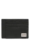 Dolce & Gabbana Dauphine-print Calfskin Card Holder In Black