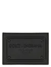 Dolce & Gabbana Small Zip-around Wallet In Calfskin With Raised Logo In Black