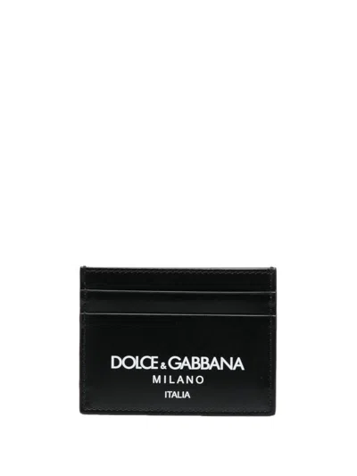 Dolce & Gabbana Men Leather Credit Card Holder In Black
