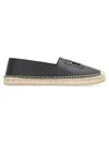 Dolce & Gabbana Logo-embossed Leather Espadrilles In Black