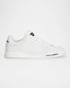 Dolce & Gabbana Men's Leather Low-top Sneakers In Bianco