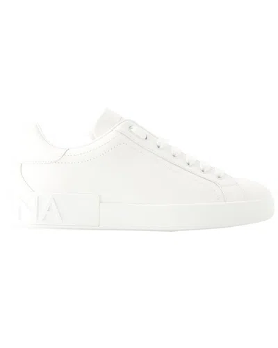 Dolce & Gabbana Men's Leather Portofino Sneaker (authentic Pre-loved) In White