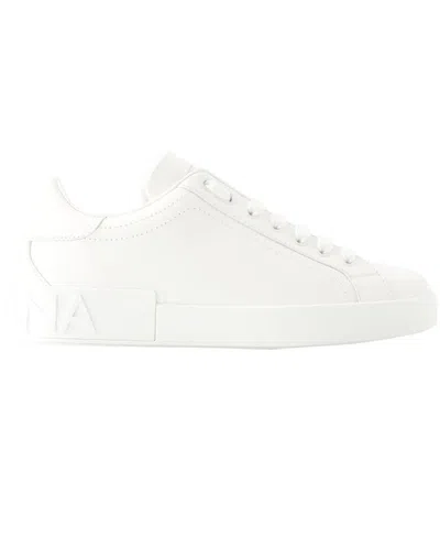 Dolce & Gabbana Men's Leather Portofino Sneaker (authentic Pre-loved) In White