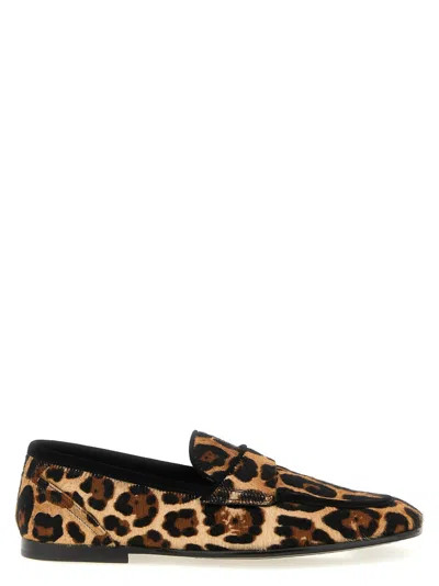 Dolce & Gabbana Leopard Print Slip-on Loafers In Animal Print