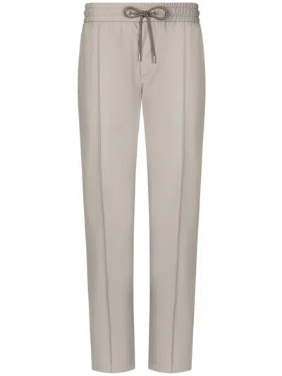 Dolce & Gabbana Men's Light Grey Straight Hem Pants For Ss24 In Gray