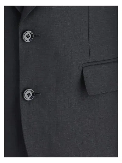 Dolce & Gabbana Men Linen Blazer In Black