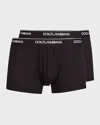 Dolce & Gabbana Men's Logo Band 2-pack Boxer Briefs In Black