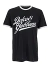 Dolce & Gabbana Round Neck T-shirt In Cotton In Black