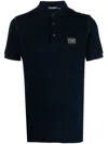 Dolce & Gabbana Men Logo Cotton Polo Shirt In Blue
