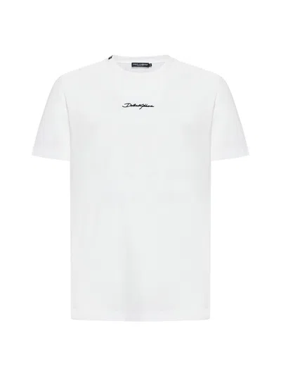 Dolce & Gabbana Men Logo Cotton T-shirt In White