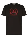 Dolce & Gabbana Embroidered Dg Laurel T-shirt In Black