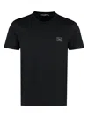Dolce & Gabbana Black T-shirt With Logo Tag Detail On The Front In Cotton Man In Black